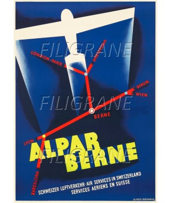 ALPAR BERNE AVIATION Raue-POSTER/REPRODUCTION d1 AFFICHE VINTAGE vente chaude votre 