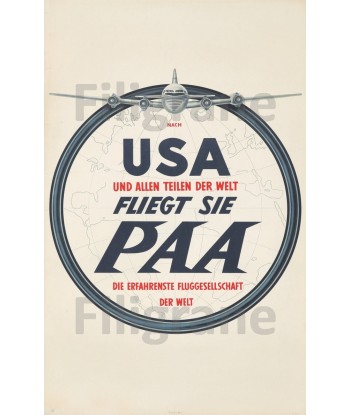 AVIATION PAA USA Rf121-POSTER/REPRODUCTION d1 AFFICHE VINTAGE Les magasins à Paris