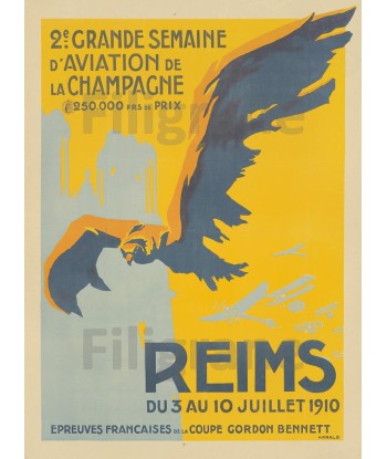 AVIATION REIMS 1910 Rf14-POSTER/REPRODUCTION d1 AFFICHE VINTAGE est présent 