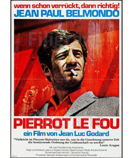 PIERROT le FOU FILM Ript-POSTER/REPRODUCTION d1 AFFICHE VINTAGE la chaussure