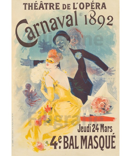 BAL CARNAVAL 1892 Ruzs-POSTER/REPRODUCTION d1 AFFICHE VINTAGE d'Europe débarque