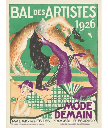 BAL des ARTISTES 1926 Rlkm-POSTER/REPRODUCTION d1 AFFICHE VINTAGE shop