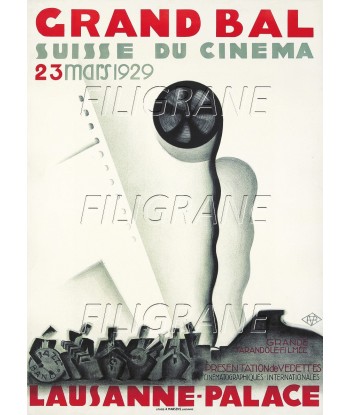 BAL SUISSE CINEMA 1929 Rphp-POSTER/REPRODUCTION d1 AFFICHE VINTAGE d'Europe débarque