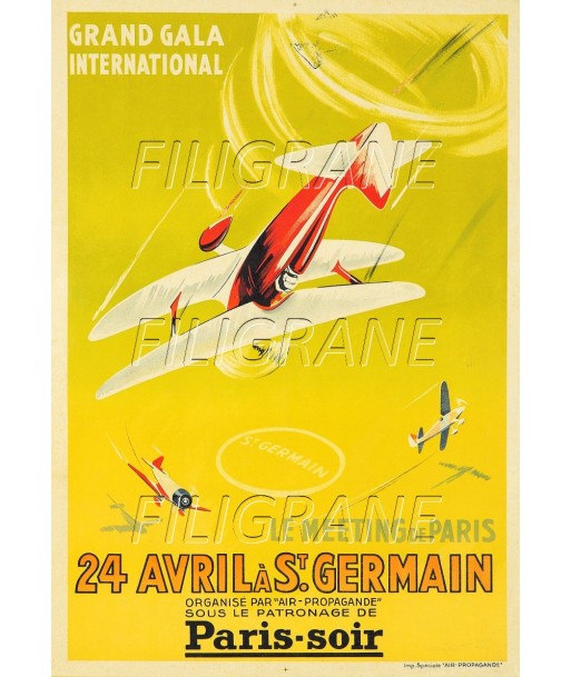 GALA AVIATION ST GERMAIN Rhql-POSTER/REPRODUCTION d1 AFFICHE VINTAGE soldes