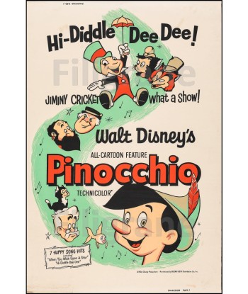 PINOCCHIO FILM Rycz-POSTER/REPRODUCTION d1 AFFICHE VINTAGE Fin de série