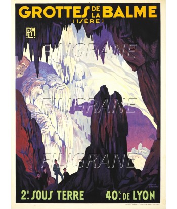 GROTTES de la BALMES IsèRE Rldg-POSTER/REPRODUCTION d1 AFFICHE VINTAGE sur le site 