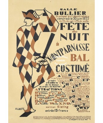 MONTPARNASSE BAL 1922 R35-POSTER/REPRODUCTION d1 AFFICHE VINTAGE sur le site 