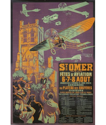 ST OMER AVIATION Rrpz-POSTER/REPRODUCTION d1 AFFICHE VINTAGE l'achat 