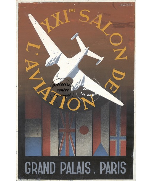 XXIè SALON AVIATION PARIS-POSTER/REPRODUCTION d1 AFFICHE VINTAGE plus qu'un jeu 