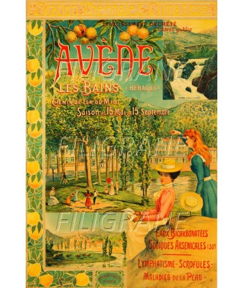 AvèNE les BAINS HéRAULT Rutl-POSTER/REPRODUCTION d1 AFFICHE VINTAGE les ligaments