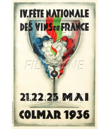 COLMAR FêTE VIN 1936 Rzql-POSTER/REPRODUCTION d1 AFFICHE VINTAGE 50% de réduction en Octobre 2024