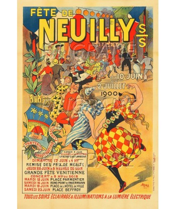 FêTE de NEUILLY 1900 Rddq-POSTER/REPRODUCTION d1 AFFICHE VINTAGE Dans la société mordern