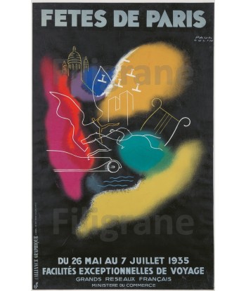 FêTE PARIS 1935 Rf145-POSTER/REPRODUCTION d1 AFFICHE VINTAGE solde