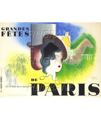 FêTES de PARIS 1934 Rkgd-POSTER/REPRODUCTION d1 AFFICHE VINTAGE la livraison gratuite