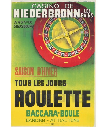 NIEDERBRONN/BAINS CASINO Rhfj-POSTER/REPRODUCTION d1 AFFICHE VINTAGE plus qu'un jeu 