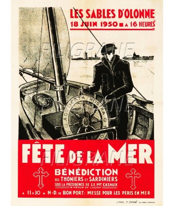 SABLES D'OLONNE FêtE MER  Rsta-POSTER/REPRODUCTION d1 AFFICHE VINTAGE du meilleur 