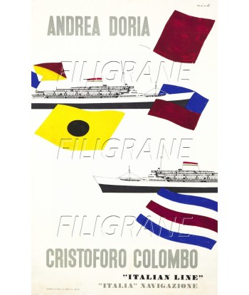 ANDREA DORIA PAQUEBOT Rpgq-POSTER/REPRODUCTION d1 AFFICHE VINTAGE les muscles