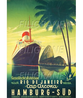 CAP ARCONA PAQUEBOT Rzay-POSTER/REPRODUCTION d1 AFFICHE VINTAGE livraison gratuite