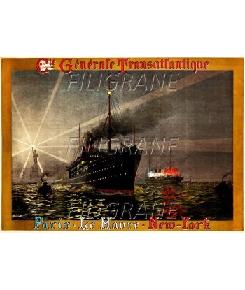 Cie TRANSATLANTIQUE PAQUEBOT Rsww-POSTER/REPRODUCTION d1 AFFICHE VINTAGE Fin de série