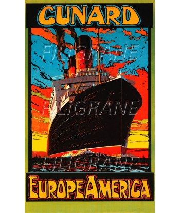 CUNARD PAQUEBOT Rdhw-POSTER/REPRODUCTION d1 AFFICHE VINTAGE de la marque