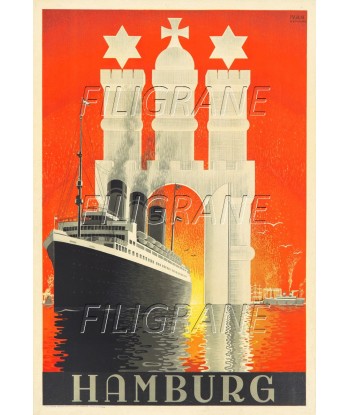 HAMBOURG PAQUEBOT Raxo-POSTER/REPRODUCTION d1 AFFICHE VINTAGE commande en ligne