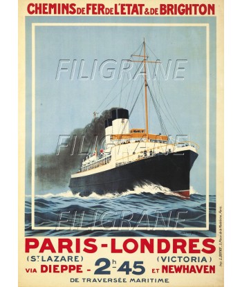 PARIS LONDRES PAQUEBOT Ryee-POSTER/REPRODUCTION d1 AFFICHE VINTAGE À commander