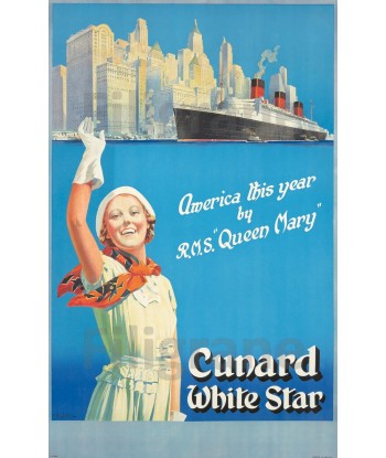 QUEEN MARY PAQUEBOT Rrwp-POSTER/REPRODUCTION d1 AFFICHE VINTAGE Vous souhaitez 