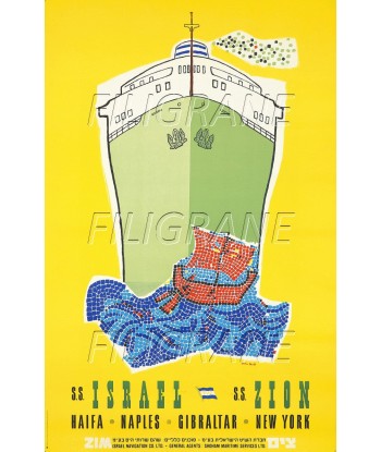 S.S ISRAEL PAQUEBOT Rmle-POSTER/REPRODUCTION d1 AFFICHE VINTAGE Les êtres humains sont 