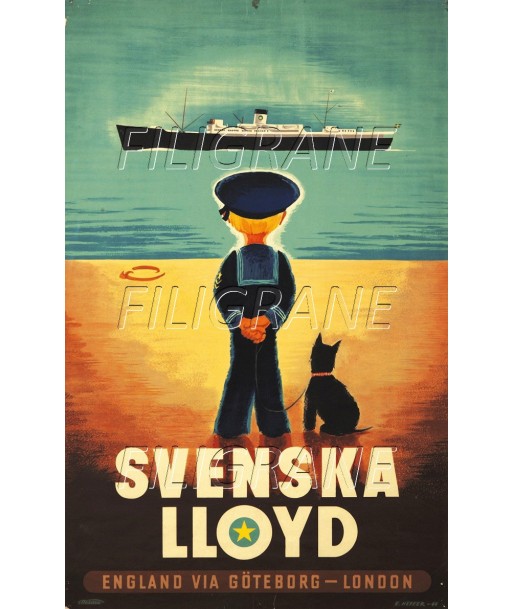 SVENSKA LLYOD PAQUEBOT Ruxu-POSTER/REPRODUCTION d1 AFFICHE VINTAGE la colonne vertébrale