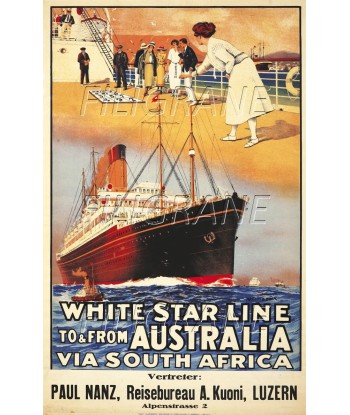 WHITE STAR LINE PAQUEBOT Ratg-POSTER/REPRODUCTION d1 AFFICHE VINTAGE solde