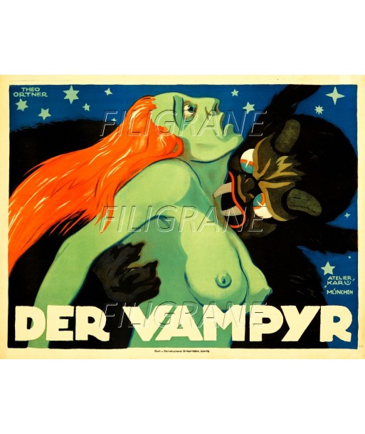 DER VAMPYR FILM Ryia-POSTER/REPRODUCTION d1 AFFICHE VINTAGE les muscles