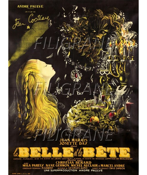 la BELLE et la BÊTE FILM Rpkb-POSTER/REPRODUCTION d1 AFFICHE VINTAGE Comment ça marche