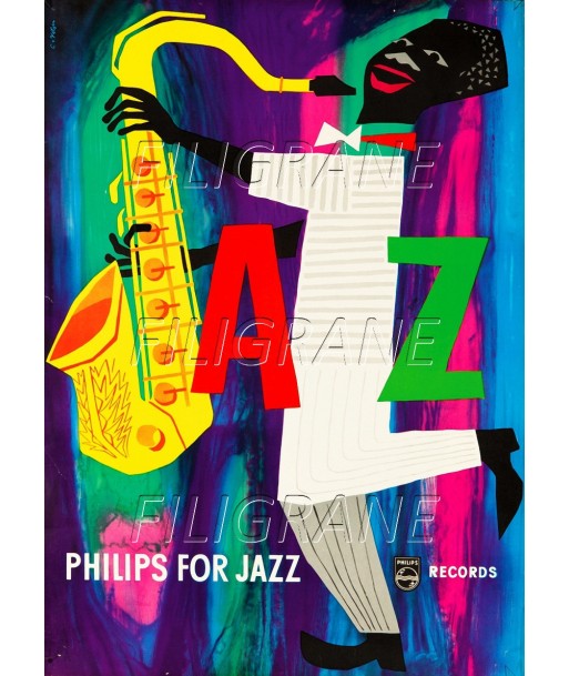 PHILIPS for JAZZ Rdie-POSTER/REPRODUCTION d1 AFFICHE VINTAGE commande en ligne