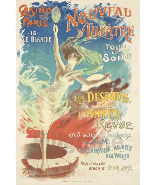 CASINO de PARIS CABARET Rhtm-POSTER/REPRODUCTION d1 AFFICHE VINTAGE Dans la société mordern