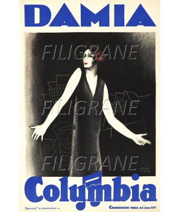 DAMIA COLUMBIA CHANTEUSE Rbpe-POSTER/REPRODUCTION d1 AFFICHE VINTAGE Venez découvrir notre 