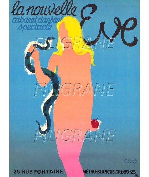 LA NOUVELLE EVE CABARET Rnmg-POSTER/REPRODUCTION d1 AFFICHE VINTAGE rembourrage situé sous