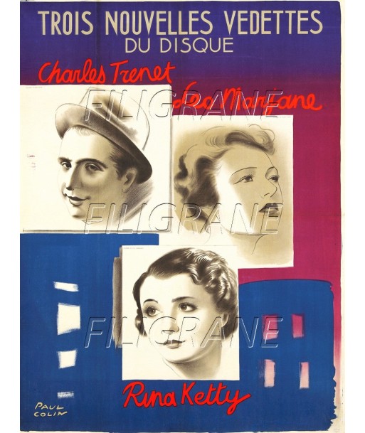 LEA MARJANE CHANTEUSE Rkba-POSTER/REPRODUCTION d1 AFFICHE VINTAGE Les magasins à Paris et en Île-de-France