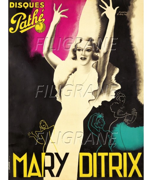 Mary DITRIX CHANTEUSE Rrqc-POSTER/REPRODUCTION d1 AFFICHE VINTAGE pas chere