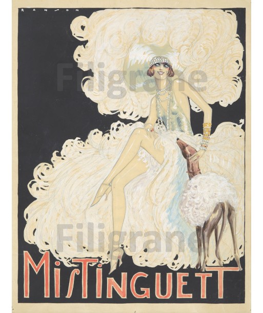 MISTINGUETT CABARET Rspd-POSTER/REPRODUCTION d1 AFFICHE VINTAGE Véritable concentré