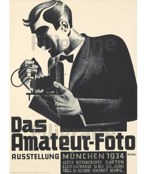 PUBLICITé: 1934 DAS AMATEUR FOTO:POSTER/REPRODUCTION d1 AFFICHE VINTAGE pas cher chine