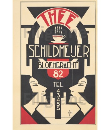 PUBLICITé: THEE SCHILDMEUER:POSTER/REPRODUCTION d1 AFFICHE VINTAGE hantent personnes