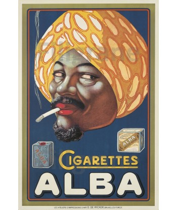 PUB ALBA CIGARETTES Rqnc-POSTER/REPRODUCTION d1 AFFICHE VINTAGE Dans la société mordern