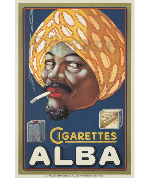 PUB ALBA CIGARETTES Rqnc-POSTER/REPRODUCTION d1 AFFICHE VINTAGE Dans la société mordern