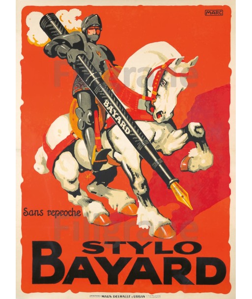 PUB BAYARD STYLO Rdhm-POSTER/REPRODUCTION d1 AFFICHE VINTAGE hantent personnes