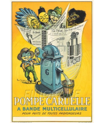 PUB CARUELLE POMPE Reau-POSTER/REPRODUCTION d1 AFFICHE VINTAGE des créatures d'habitude