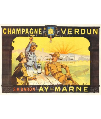 PUB CHAMPAGNE VERDUN AY MARNE Rmxl-POSTER/REPRODUCTION d1 AFFICHE VINTAGE En savoir plus