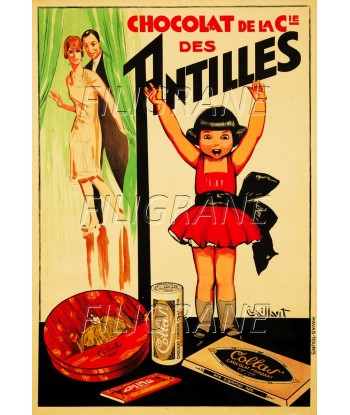 PUB CHOCOLAT Cie des ANTILLES Rdck-POSTER/REPRODUCTION d1 AFFICHE VINTAGE Pour