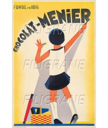 PUB CHOCOLAT MENIER Rnvl-POSTER/REPRODUCTION d1 AFFICHE VINTAGE Dans la société mordern