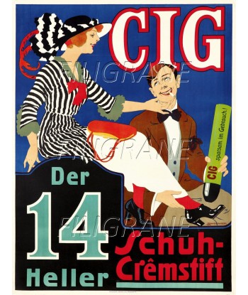 PUB CIG CIRAGE CHAUSSURES Rjkm-POSTER/REPRODUCTION d1 AFFICHE VINTAGE Economisez 