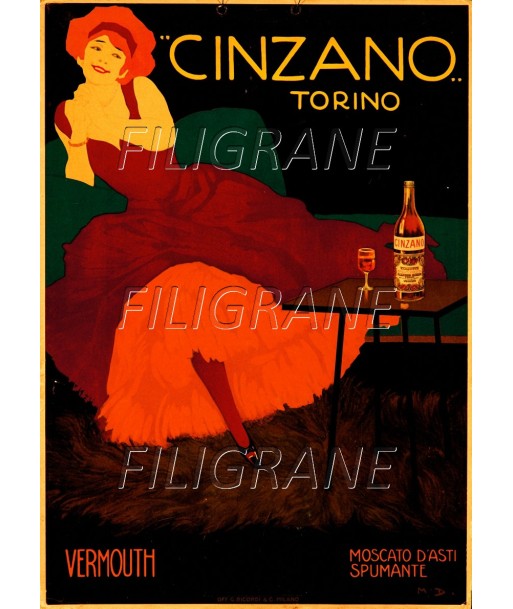 PUB CINZANO ApéRITIF Rccl-POSTER/REPRODUCTION d1 AFFICHE VINTAGE les ctes